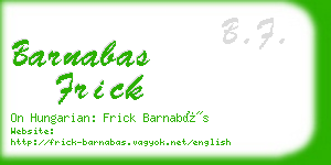 barnabas frick business card